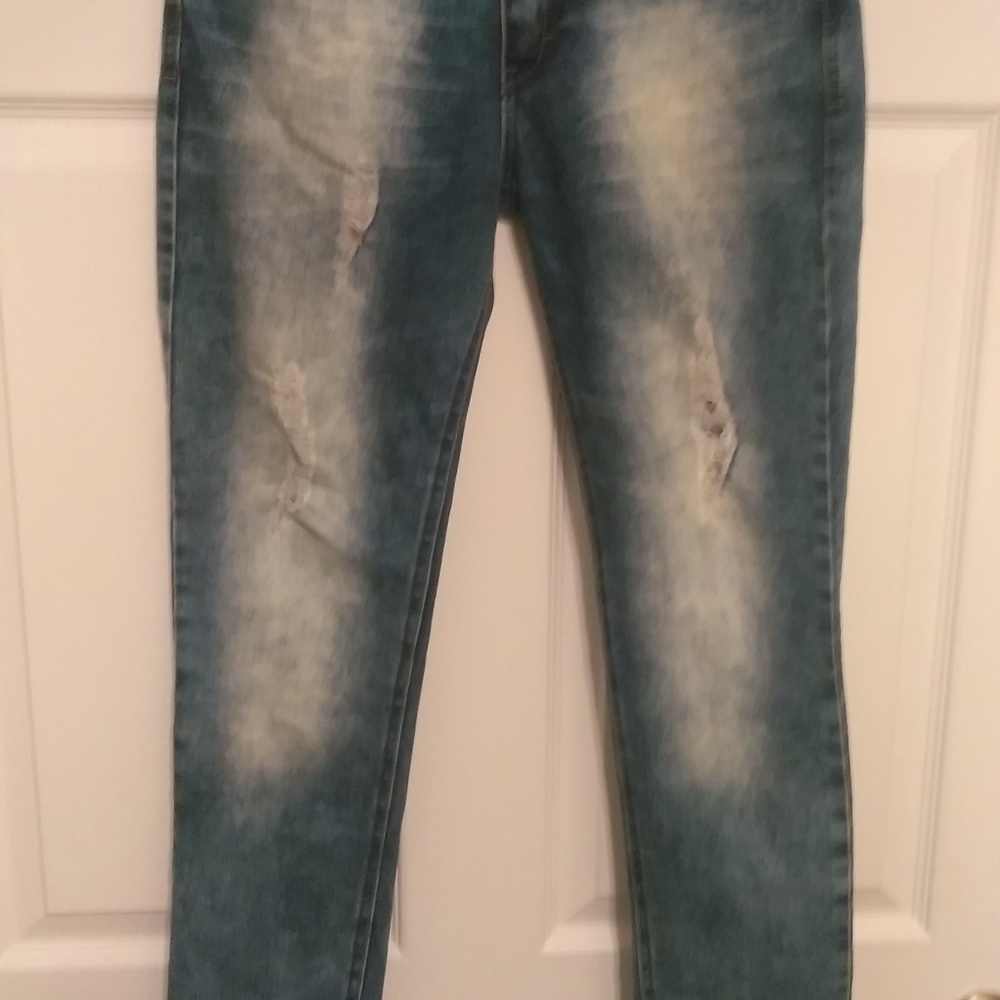 MODERN CULTURE slim fit distress jeans.